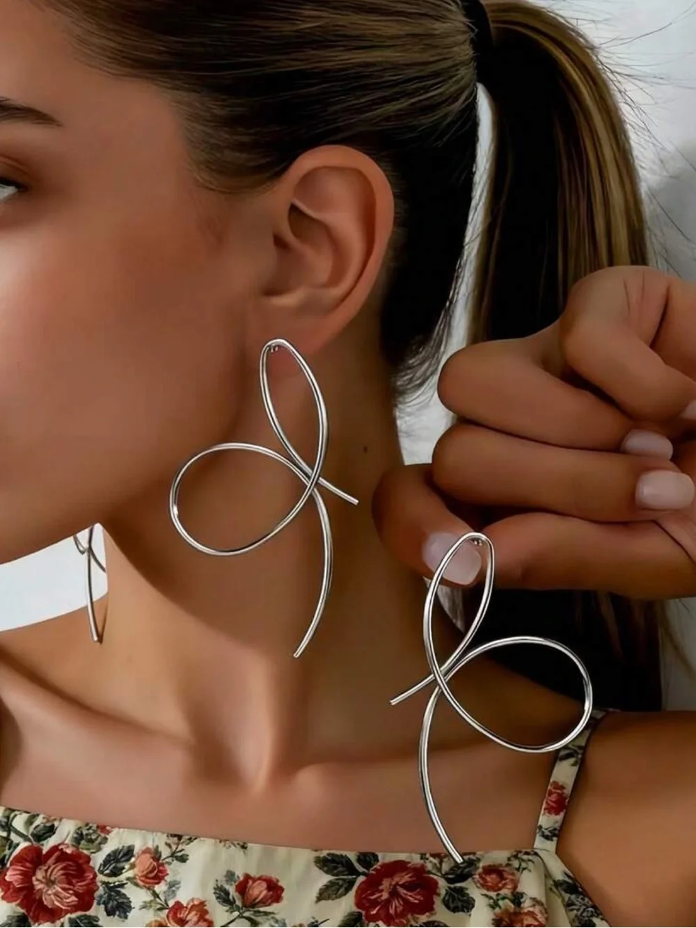 Silver Bow Earrings